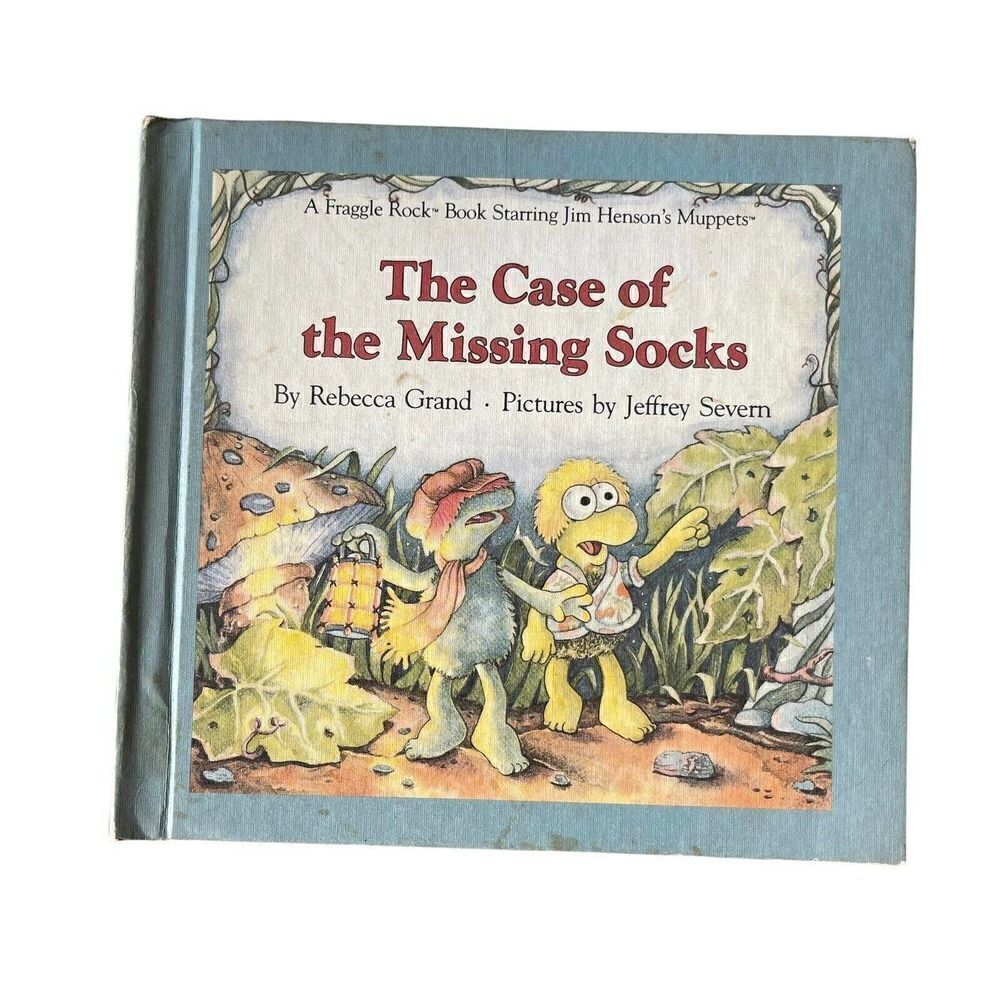 Fraggle Rock Book Hard Cover Childrens Vintage 80s Case Of The Missing Socks